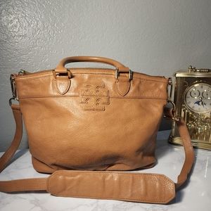 Tory Burch Brown Pebble Leather Crossbody